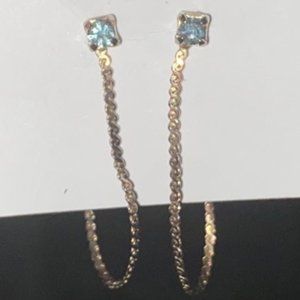 Vintage 14K gold filled chain drape earrings